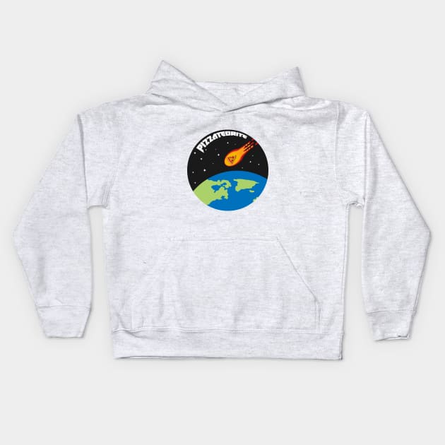 Pizzateorite, the first meteorite made up of pizza Kids Hoodie by RomArte